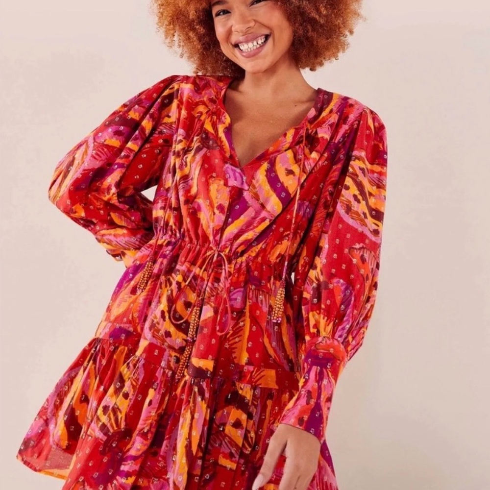 Farm Rio Banana Juice Cotton Mini Dress